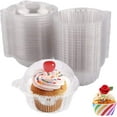 thumbnail image 1 of 400PCS Disposable Plastic Cake Box,Single Cupcake Muffin Dome Holder,Compartment Container Box for Ice Cream Dessert Fruits Snack Bowl, 1 of 8