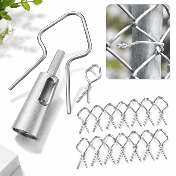 400PCS Galvanized Steel T-Clip Fence Kit with Drill Chuck for Farm Garden Livestock Fencing