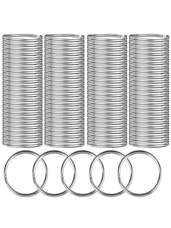 400PCS Key Rings Bulk, Split Key Rings, Keychain Rings and Crafts 1 inch (Silver 25mm)