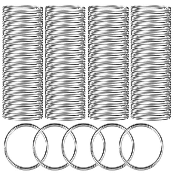 400PCS Key Rings Bulk, Split Key Rings, Keychain Rings and Crafts 1 inch (Silver 25mm)