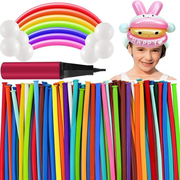 400PCS Long Balloons,Assorted Color Twisting Animal Balloons,260Q Magic Modeling Balloons,Thickening Latex Twisting Balloons for Animal Shape Birthday Clowns Party Wedding Decorations