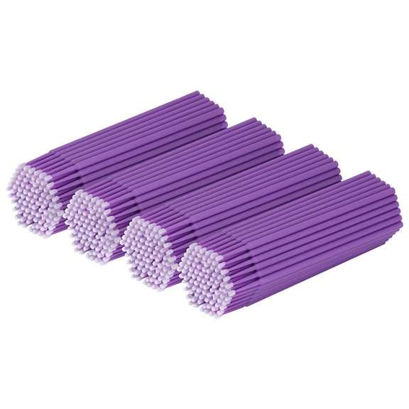 400PCS Micro Brush, Micro Swabs for Eyelash Extension, Disposable Micro Applicator Brush Micro Eyelash Swabs Purple(Head Diameter: 2.0mm)