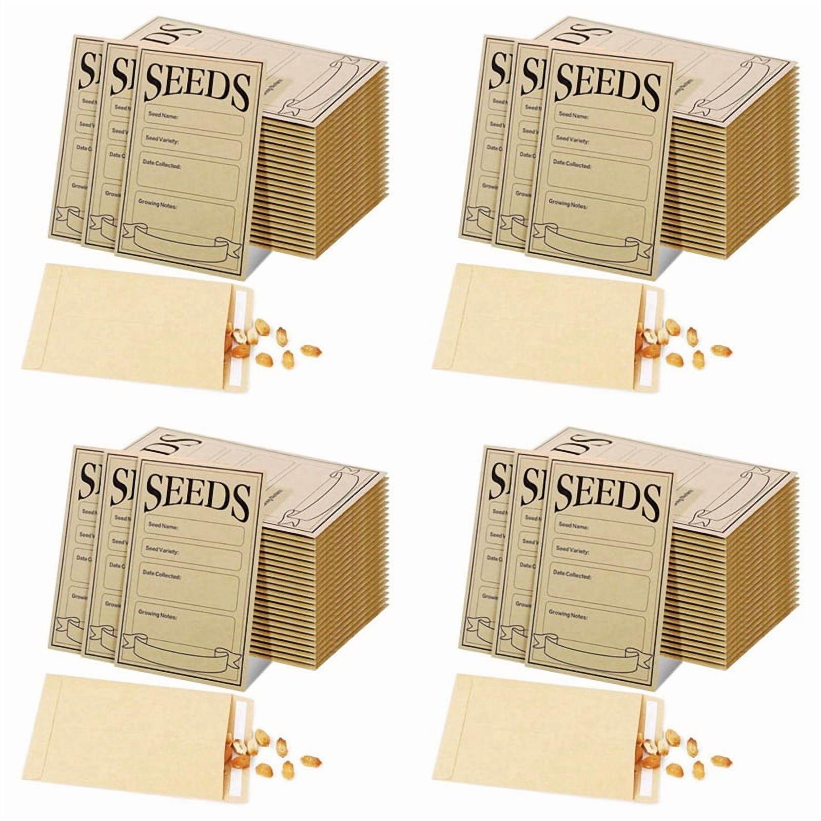 400PCS Seed Packets Envelopes: Self Sealing Kraft Small Seed Envelopes for Seed Storage Resealable Seed Saving Envelopes,400 x Seed Packets Envelopes,Brown