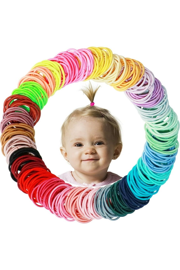 400PCS Small Hair Ties,No Crease Baby Hair Ties,Elastic Hair Ponytail Holder Hair Accessories for Baby Girls Infants Toddlers Kids