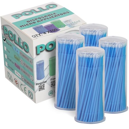 400PCs Dental Grade Disposable Dental Pollo Microbrush Applicators by VASTMED | Application Brushes Bendable for Eyelash Extensions, Personal Care, Artwork