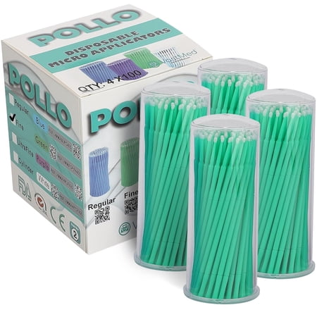 Dental Micro Applicator Brushes, Disposable, 400 Pack – Fine Green
