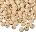 thumbnail image 1 of 400Pack 14mm Natural Wood Spacer Beads, 4mm Large Hole Unfinished Round Wooden Beads, 1 of 6