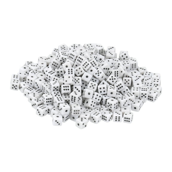 400Pack Mini Dice, 5mm/0.2" Acrylic Tiny Six Side Game Dot Square Dice Bulk for Table Board Game Party Activities, White/Black