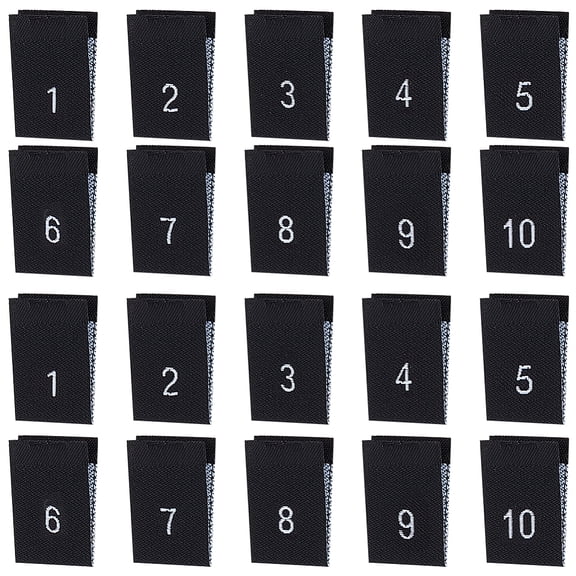 400Pcs 10 Styles Polyester Sewing Label Craft Labels for Clothing Sewing Rectangle Black 35x13x0.3mm 40pcs/style DIY