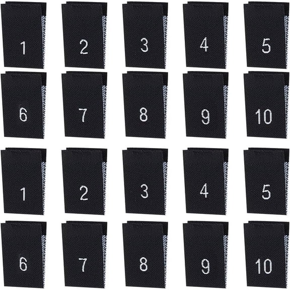 400Pcs 10 Styles Polyester Sewing Label Craft Labels for Clothing Sewing Rectangle Black 35x13x0.3mm 40pcs/style for DIY making