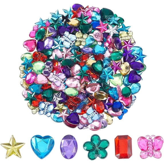400Pcs 2 Style Acrylic Star Rhinestones Flatback Colorful Rhinestones ...