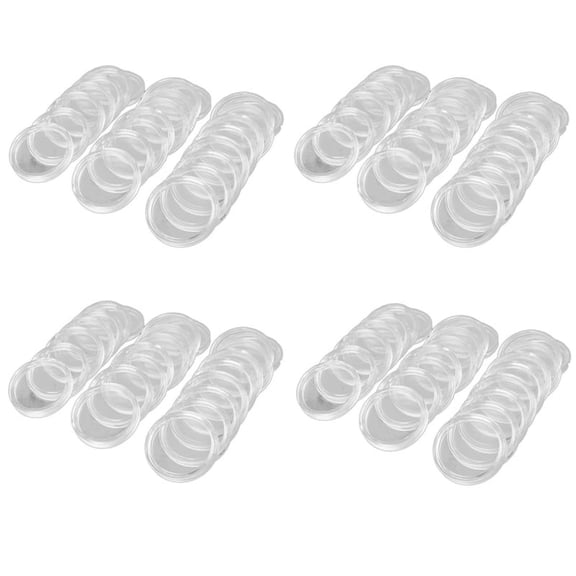 400Pcs 21mm Round Clear Plastic Coin Holder Box Clear Round Display Cases Coin Holders