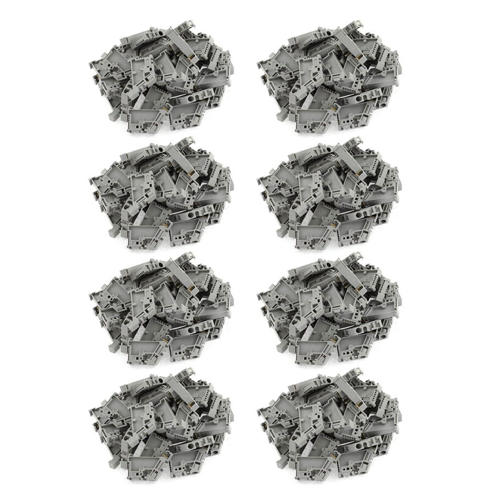 400Pcs 35mm DIN Rail Terminal Block End Stopper Mounting Clips,400(+/-2%) x Terminal Block End Stopper,gray