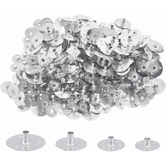400Pcs 4 Sizes Candle Wick Tabs Candle Making Wicks 12-20mm Candle Wick Holders Stand Candle Wick Base Candle Wick Sustainer Tabs with Mixed Sizes for Candle Making DIY Platinum