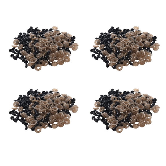 400Pcs 6mm Black Plastic Eye Washers for Teddy Toy Eyes Puppet Doll Craft