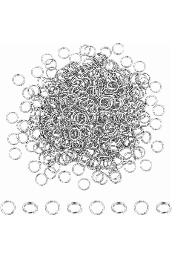 400Pcs 6mm Stainless Steel Split Jump Rings Double Loops Jump Rings Mini Key Rings Split Ring Metal Connectors Ring for DIY Keychains Jewelry Necklaces Bracelets Earrings DIY