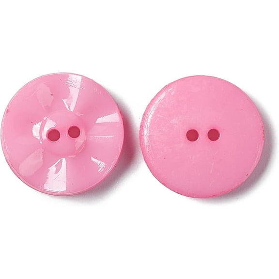 400Pcs Acrylic Sewing Buttons 15x3mm Pink Plastic Flat Round Buttons for Women Men Costume Design DIY Accessories Acrylic