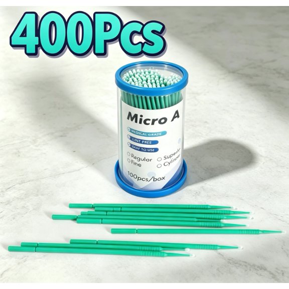 400Pcs Automotive Touch Up Paint Brushes, Paint Touch Up Brushes, for Automotive Paint Detailing, Stone Chips,Scratches(Threaded Style, 2mm, Green)