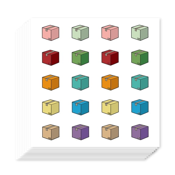 400Pcs Box Theme Planner Stickers Self-Adhesive Decals Colorful Shipping Boxes Stickers