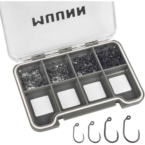 400Pcs Fly Tying Hooks Assortment, Barbless Fishing Hook Trout, Wide-GARP Jig Fly Fishing Hooks 12#14#16#18# with Box