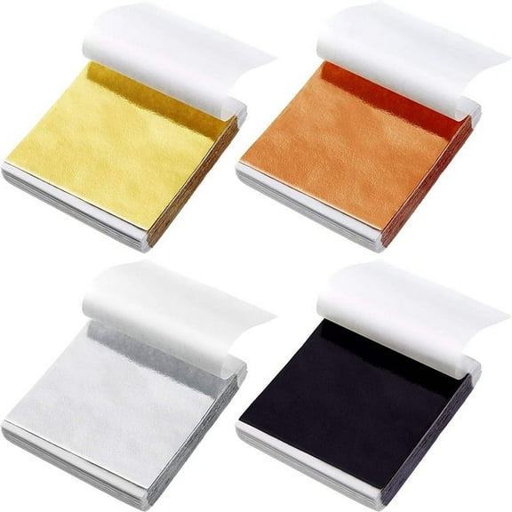 400Pcs Imitation Gold Silver Copper Foil Papers Leaf Flake Sheets