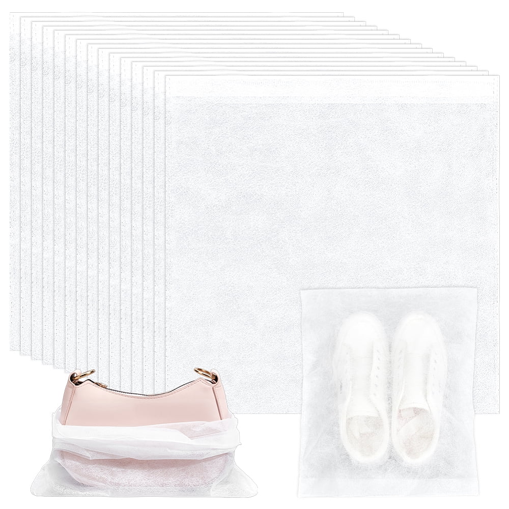 400Pcs Non-woven Fabric Shoes Storage Bags Portable Travel Dustproof Clothes Organizer Pouches Rectangle White 36x31x0.03cm 50pcs/bag for making