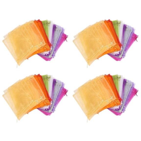 400Pcs Organza Bags, 20X30 cm Mesh Gift Bags Drawstring Jewelry Pouches for Christmas Wedding(Random Color)