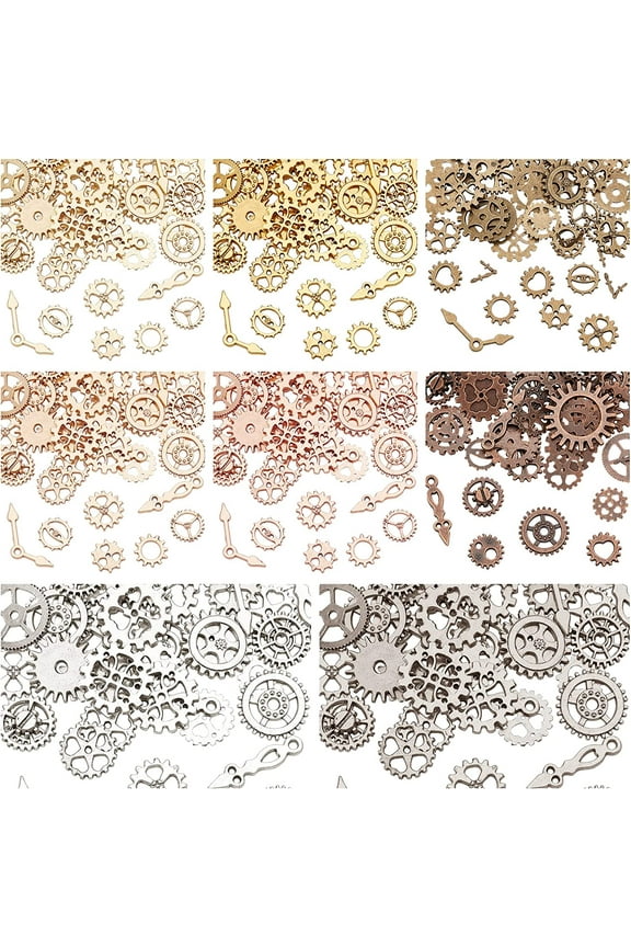 400Pcs Resin Fillers Antique Steampunk Gears Charms 8-Color UV Epoxy Resin Supplies Filling Accessories