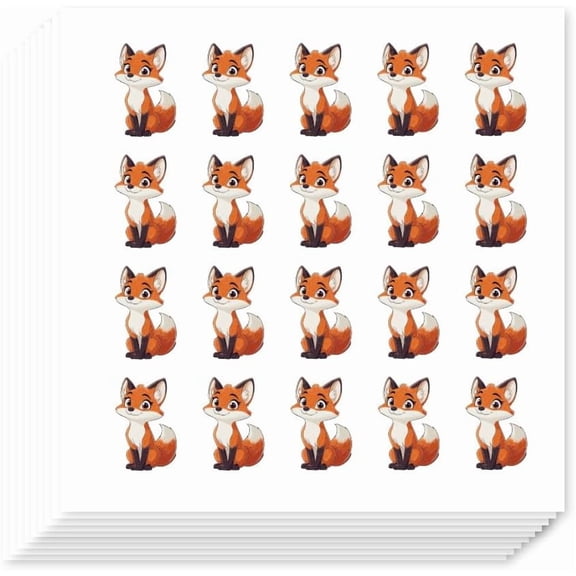 400Pcs Self-Adhesive Planner Stickers Cute Fox Stickers Fox Paper Decals for Planner Calendar Scrapbook Crafting Arts Party Decor Gift Bag Seal Theme Party Decor 0.5 Inch