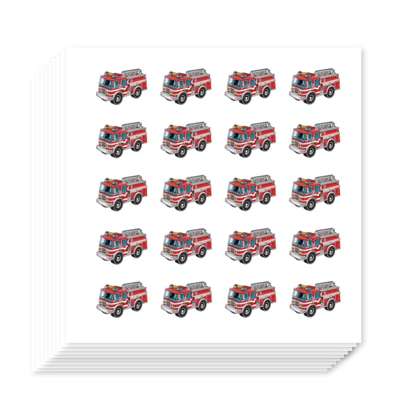 400Pcs Self-Adhesive Planner Stickers Fire Truck Stickers Fire Car Stickers Decals