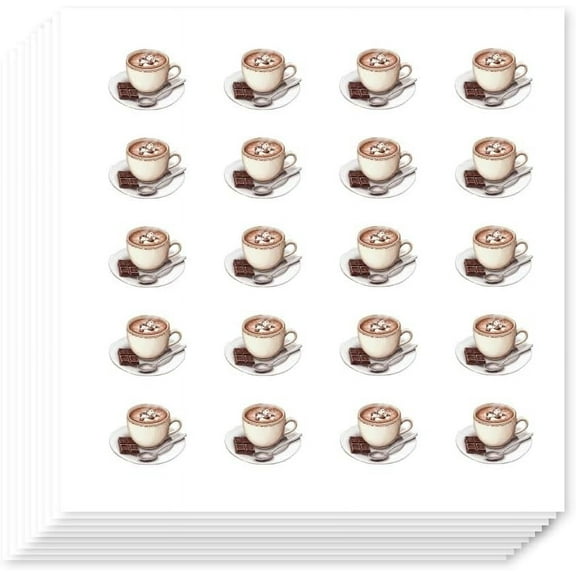 400Pcs Self-Adhesive Planner Stickers Hot Chocolate Stickers Afternoon Tea Sticker Coffee Sticker Decals for Planner Calendar Scrapbook Crafting Party Decor Gift Bag Party Decor 0.5 Inch Colorful
