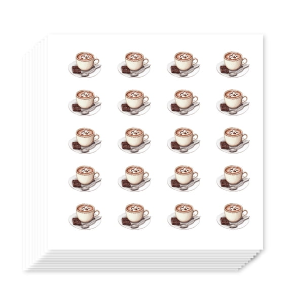 400Pcs Self-Adhesive Planner Stickers Hot Chocolate Stickers Afternoon Tea Sticker Coffee Sticker Decals for Planner Calendar Scrapbook