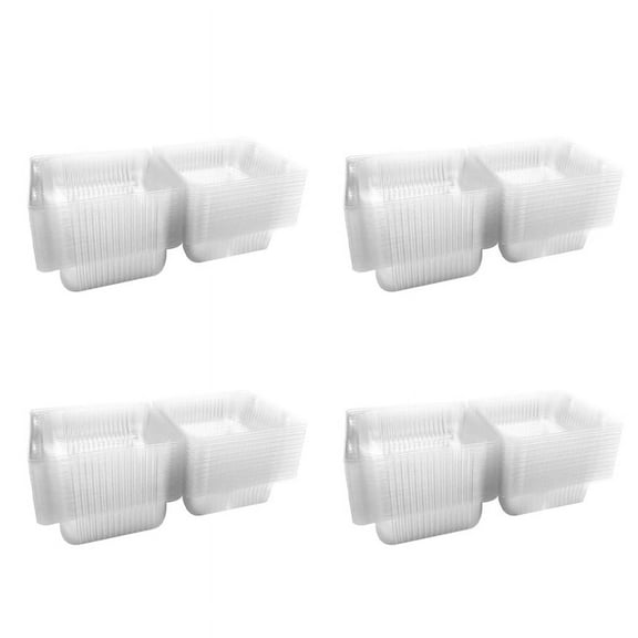400Pcs Single Individual Cake Boxes Dessert Containers Cheesecake Boxes Stackable Square Boxes Clear Food Boxes,400 x Clear Cupcake Boxes,Transparent