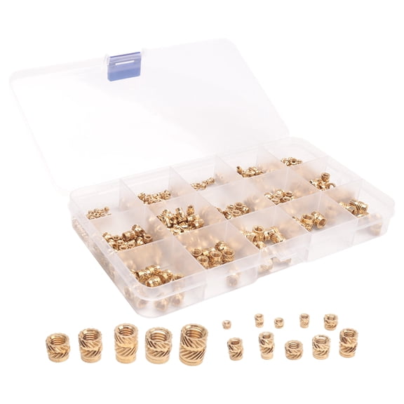 400Pcs Threaded Inserts,M2/M2.5/M3//M5/M6 Thread Knurled Nuts Assortment Kit,Heat Set Insert for Plastic 3D Printing