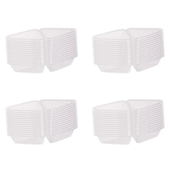400Pcs Triangle Cheesecake Boxes Cake Box Triangle Pie Holders Cake Boxes for Bakery Party Wedding,400 x Cake Boxes,Transparent