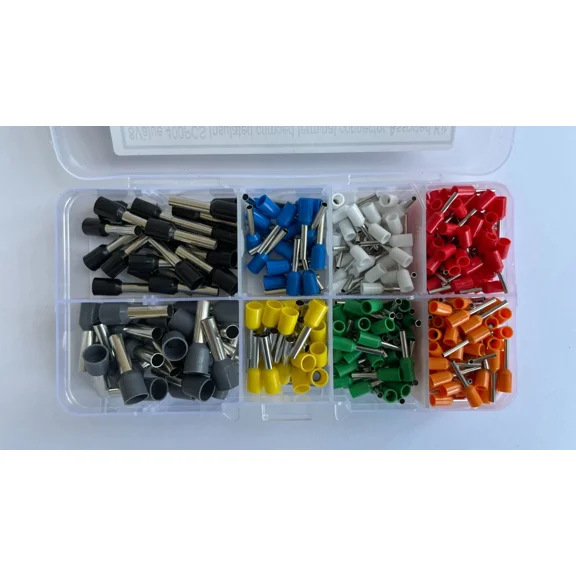 400Pcs Wire Ferrule Kit 8 Types Crimp Terminal Connector Sleeves Assortment