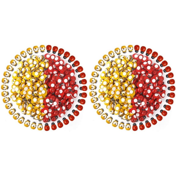 400Pcs Wooden Bees Ladybugs, Wooden Bumble Bees & Ladybugs for Crafts Scrapbooking DIY Decoration