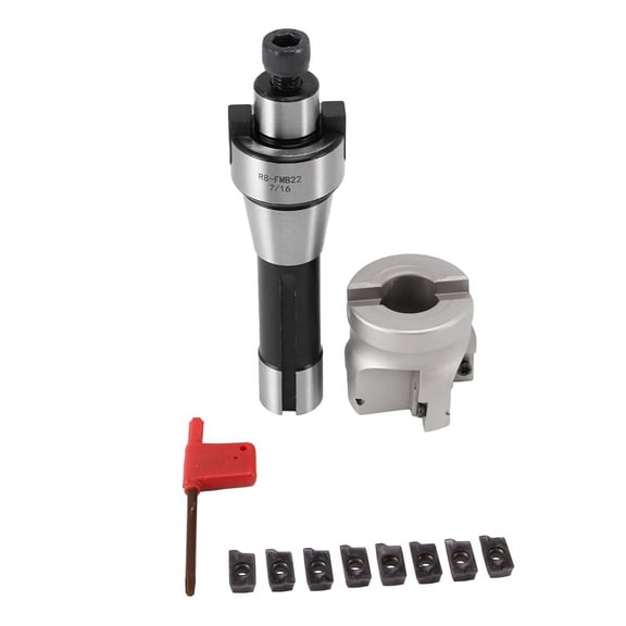 400R 50MM Milling CNC Face End Cutter Kit + 10Pcs APMT1604 Carbide Inserts + R8 Arbor for Machine Tool