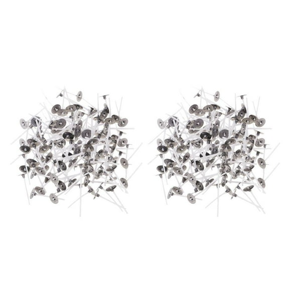 400Set Natural Candle Wicks Pre Candle Core w/ Sustainers DIY Scented Candles Making 3cm