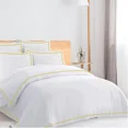 thumbnail image 1 of 400TC Cotton Double Edge Embroidery Sateen Solid Duvet Cover Set, 1 of 5