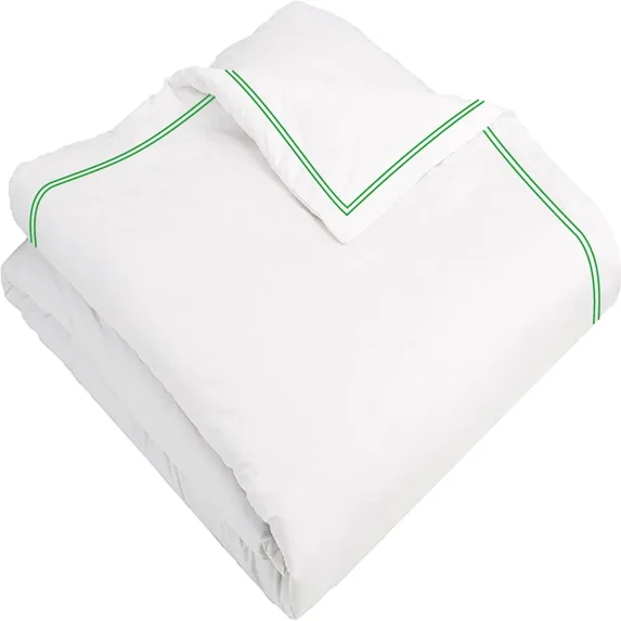 400TC Cotton Double Edge Embroidery Sateen Solid Duvet Cover Set