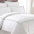 thumbnail image 1 of 400TC Cotton Double Embroidery Sateen Solid Duvet Cover Set, 1 of 5