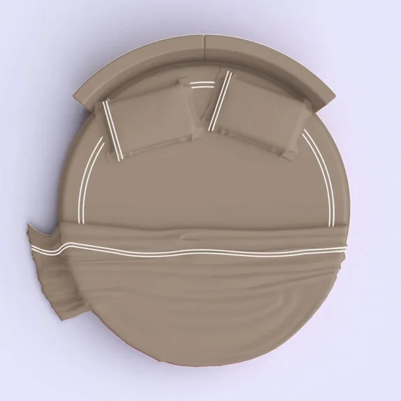 400TC Cotton Luxurious Double Embroidery Sateen Solid Round Duvet Cover Set