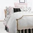 thumbnail image 1 of 400TC Cotton Scallop Embroidery & Border Sateen Solid Duvet Cover Set, 1 of 6