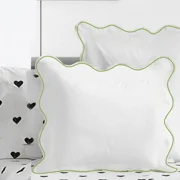 400TC Cotton Scallop Embroidery Sateen Solid Euro Sham