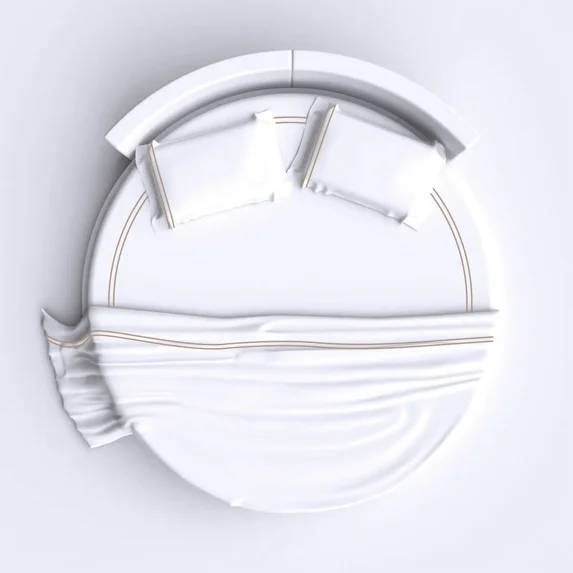 400TC Double Embroidery Sateen Solid Cotton Round Sheet Set