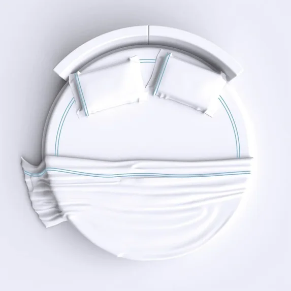 400TC Double Embroidery Sateen Solid Cotton Round Sheet Set