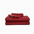 thumbnail image 1 of 400TC Sateen Solid Cotton Twin XL Sheet Set, Burgundy, 1 of 3