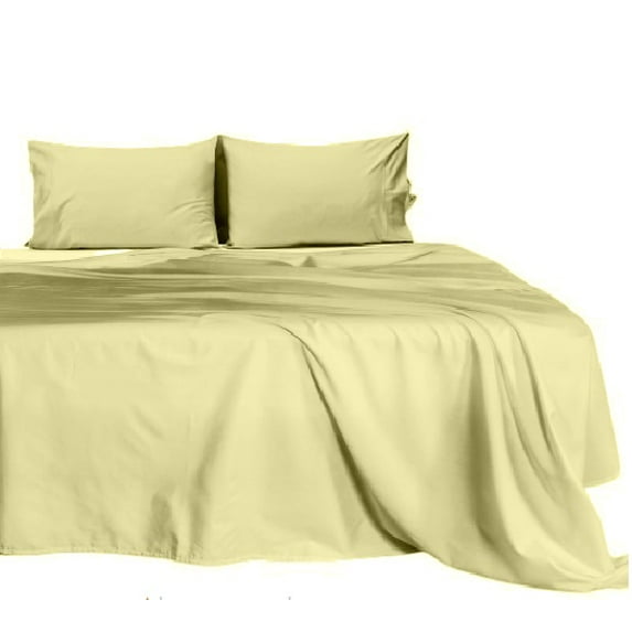 400TC Superior Cotton 4PC 19 inches Extra Deep Pocket Bed Sheet Set - (Cal King, Ivory) by The Great American Store