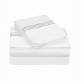thumbnail image 1 of 400TC Triple Embroidery Sateen Solid Cotton Sheet Set, 1 of 3